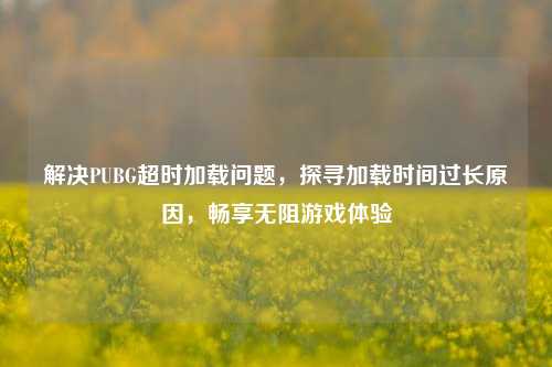 解决PUBG超时加载问题,探寻加载时间过长原因,畅享无阻游戏体验