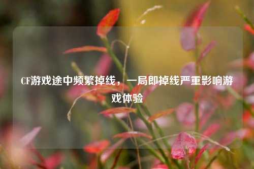 CF游戏途中频繁掉线,一局即掉线严重影响游戏体验