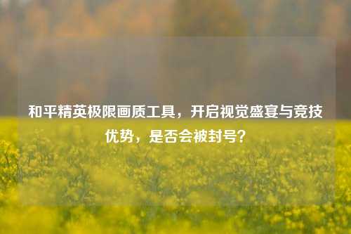 和平精英极限画质工具，开启视觉盛宴与竞技优势，是否会被封号？