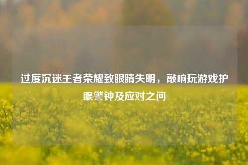 过度沉迷王者荣耀致眼睛失明，敲响玩游戏护眼警钟及应对之问