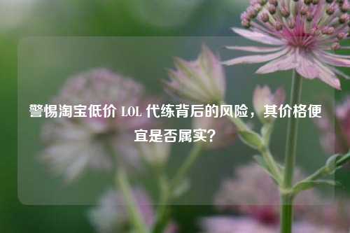 警惕淘宝低价 LOL 代练背后的风险,其价格便宜是否属实?