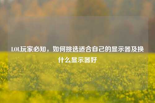LOL玩家必知，如何挑选适合自己的显示器及换什么显示器好
