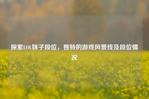 探索LOL妹子段位,独特的游戏风景线及段位情况