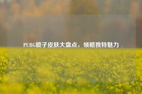 PUBG喷子皮肤大盘点,领略独特魅力