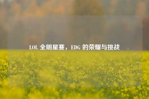 LOL 全明星赛,EDG 的荣耀与挑战