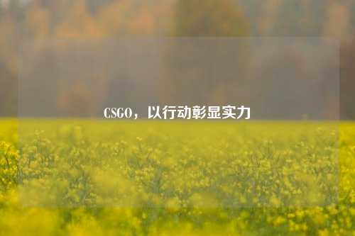 CSGO，以行动彰显实力