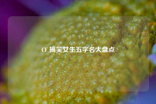 CF 搞笑女生五字名大盘点