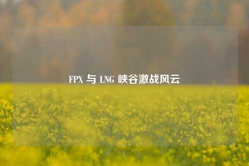 FPX 与 LNG 峡谷激战风云