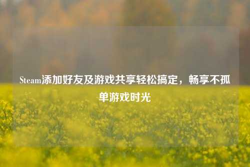 Steam添加好友及游戏共享轻松搞定,畅享不孤单游戏时光