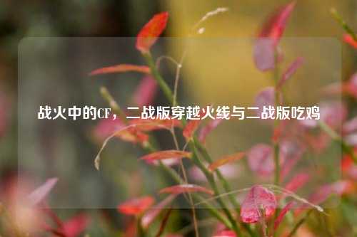 战火中的CF，二战版穿越火线与二战版吃鸡