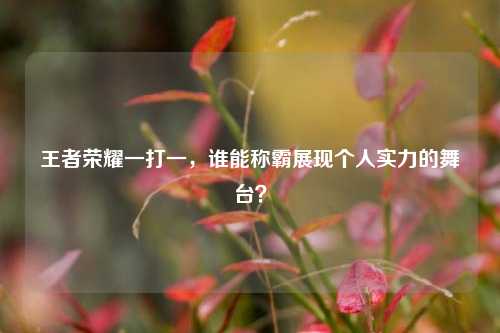 王者荣耀一打一,谁能称霸展现个人实力的舞台?