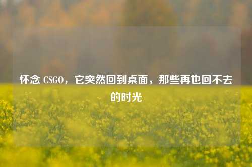 怀念 CSGO,它突然回到桌面,那些再也回不去的时光