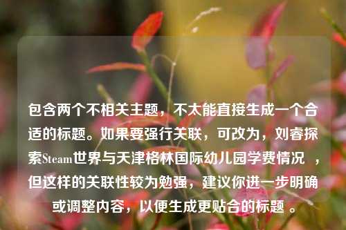 包含两个不相关主题，不太能直接生成一个合适的标题。如果要强行关联，可改为，刘睿探索Steam世界与天津格林国际幼儿园学费情况  ，但这样的关联性较为勉强，建议你进一步明确或调整内容，以便生成更贴合的标题 。