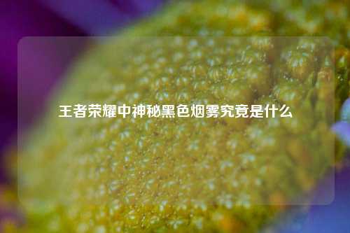 王者荣耀中神秘黑色烟雾究竟是什么