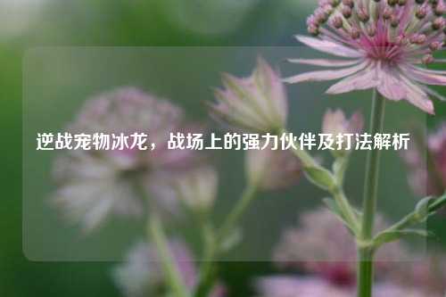 逆战宠物冰龙，战场上的强力伙伴及打法解析