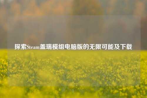 探索Steam盖瑞模组电脑版的无限可能及下载