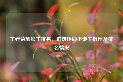 王者荣耀狼王排名,群雄逐鹿下谁主沉浮及排名情况