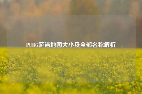 PUBG萨诺地图大小及全部名称解析