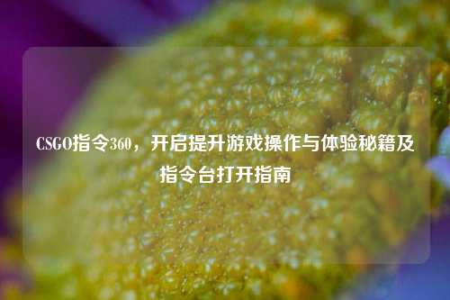 CSGO指令360，开启提升游戏操作与体验秘籍及指令台打开指南