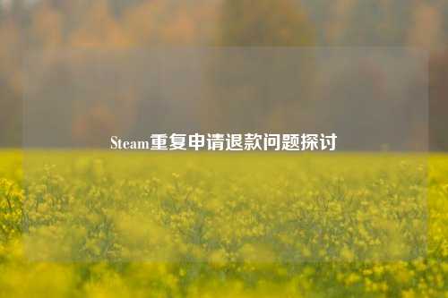 Steam重复申请退款问题探讨