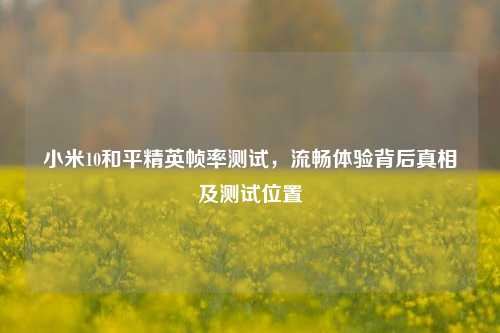 小米10和平精英帧率测试，流畅体验背后真相及测试位置