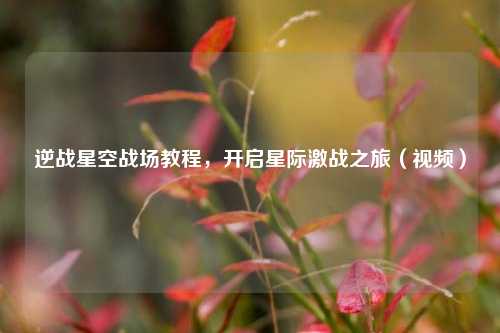 逆战星空战场教程,开启星际激战之旅(视频)