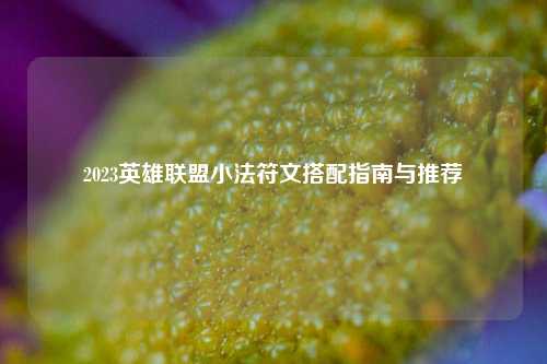 2023英雄联盟小法符文搭配指南与推荐