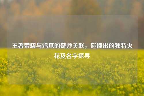 王者荣耀与鸡爪的奇妙关联,碰撞出的独特火花及名字探寻