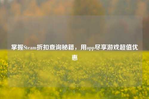 掌握Steam折扣查询秘籍,用app尽享游戏超值优惠