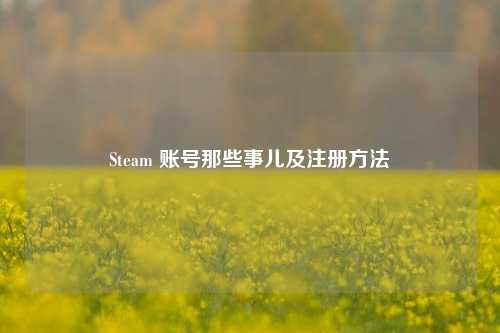 Steam 账号那些事儿及注册方法