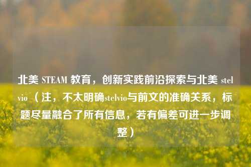 北美 STEAM 教育,创新实践前沿探索与北美 stelvio (注,不太明确stelvio与前文的准确关系,标题尽量融合了所有信息,若有偏差可进一步调整)