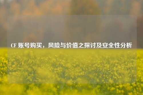 CF 账号购买,风险与价值之探讨及安全性分析