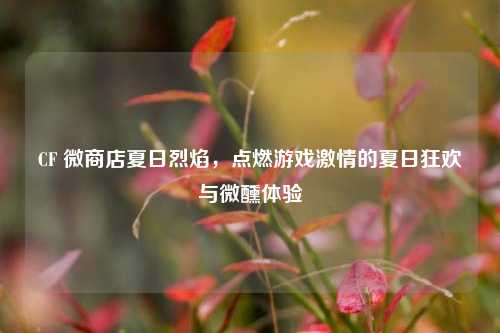 CF 微商店夏日烈焰，点燃游戏激情的夏日狂欢与微醺体验