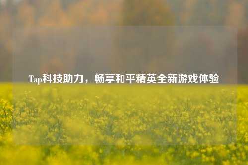 Tap科技助力,畅享和平精英全新游戏体验