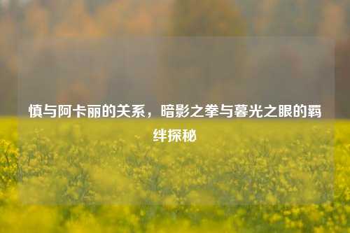 慎与阿卡丽的关系,暗影之拳与暮光之眼的羁绊探秘