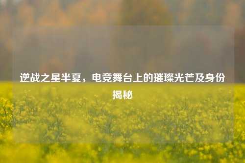 逆战之星半夏,电竞舞台上的璀璨光芒及身份揭秘