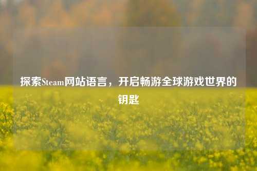 探索Steam网站语言，开启畅游全球游戏世界的钥匙