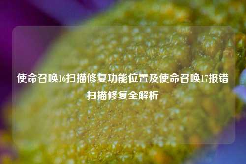 使命召唤16扫描修复功能位置及使命召唤17报错扫描修复全解析