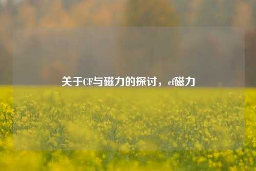 关于CF与磁力的探讨,cf磁力