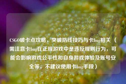 CSGO破卡点攻略,突破防线技巧与卡bug相关 (需注意卡bug在正规游戏中是违反规则行为,可能会影响游戏公平性和自身游戏体验及账号安全等,不建议使用卡bug手段)