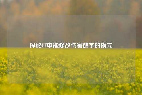探秘CF中能修改伤害数字的模式