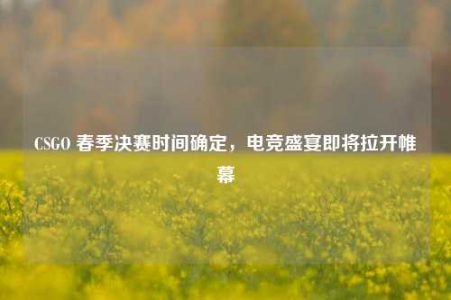 CSGO 春季决赛时间确定,电竞盛宴即将拉开帷幕