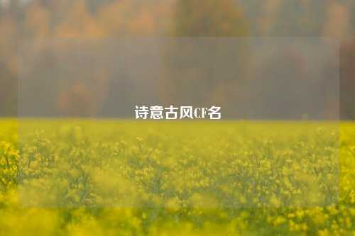 诗意古风CF名