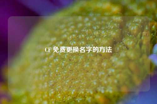 CF 免费更换名字的方法