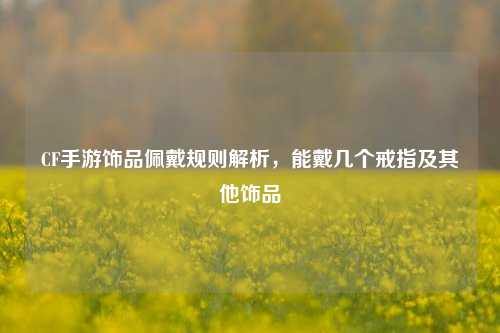CF手游饰品佩戴规则解析,能戴几个戒指及其他饰品