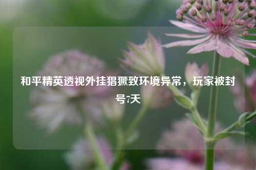 和平精英透视外挂猖獗致环境异常,玩家被封号7天