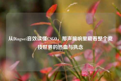 从Dingwei音效读懂CSGO，那声脆响里藏着整个竞技世界的热血与执念