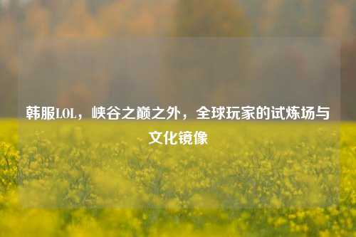 韩服LOL,峡谷之巅之外,全球玩家的试炼场与文化镜像