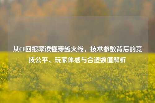 从CF回报率读懂穿越火线，技术参数背后的竞技公平、玩家体感与合适数值解析