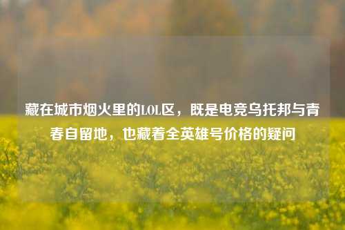 藏在城市烟火里的LOL区,既是电竞乌托邦与青春自留地,也藏着全英雄号价格的疑问